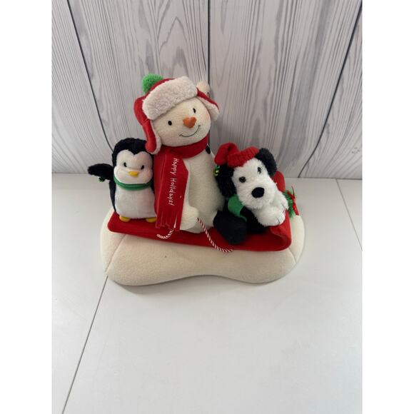 Hallmark Jingle Pals Singing Snowman Dog Animated Christmas Plush 2004 WORKiNG - Picture 1 of 5